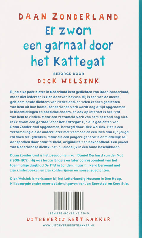 Achterkant van Er zwom een garnaal door het kattegat