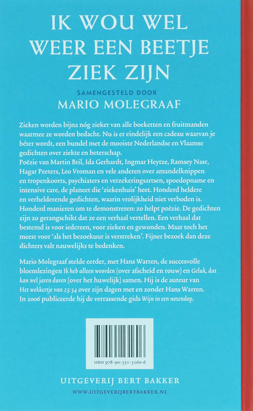 Achterkant van Ik wou wel weer een beetje ziek zijn