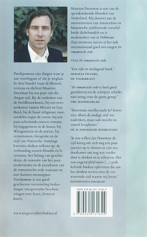 Achterkant van Paralipomena