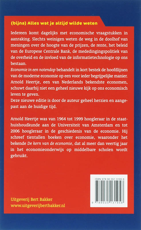 Achterkant van Economie in een notendop