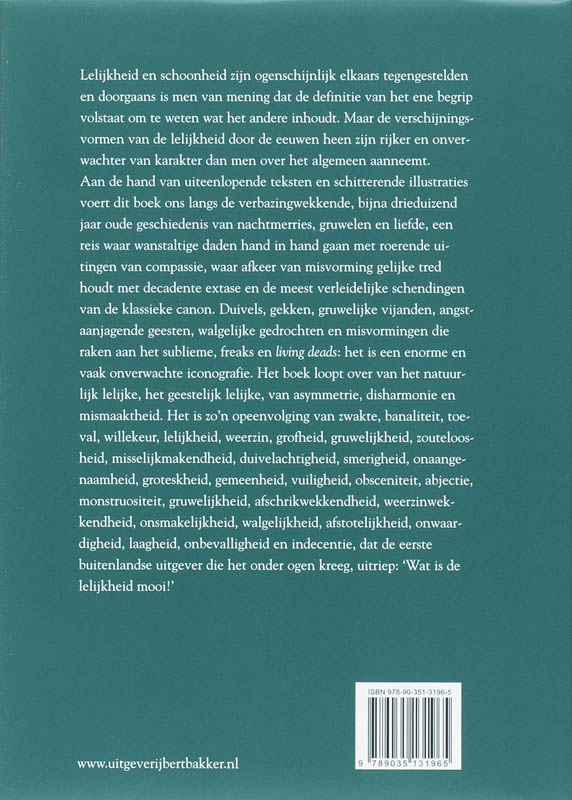 Achterkant van Geschiedenis van de lelijkheid