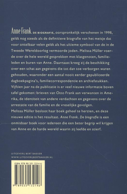 Achterkant van Anne Frank