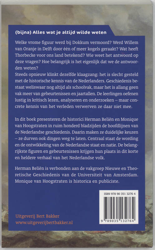 Achterkant van De nederlandse geschiedenis in een notedop