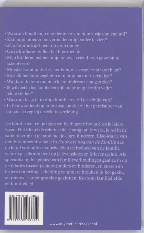 Achterkant van Door het oog van de familie