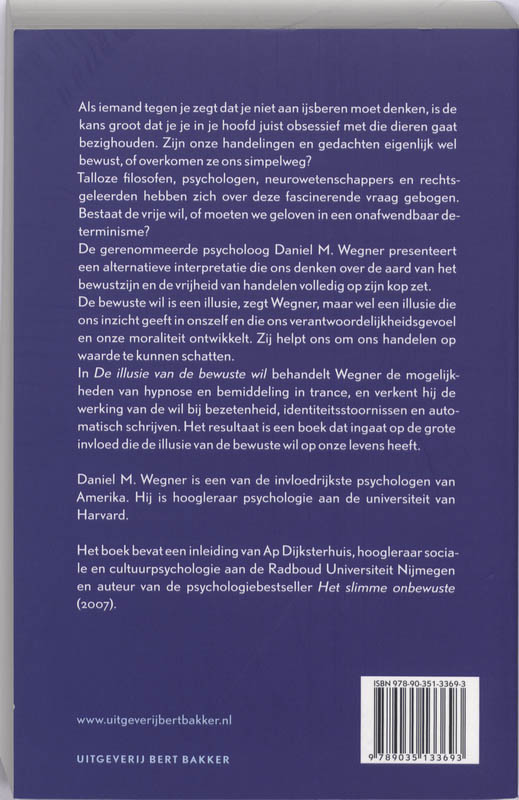 Achterkant van De Illusie van de bewuste wil