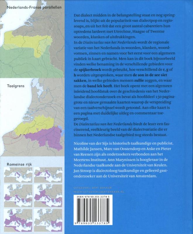 Achterkant van Dialectatlas van het Nederlands