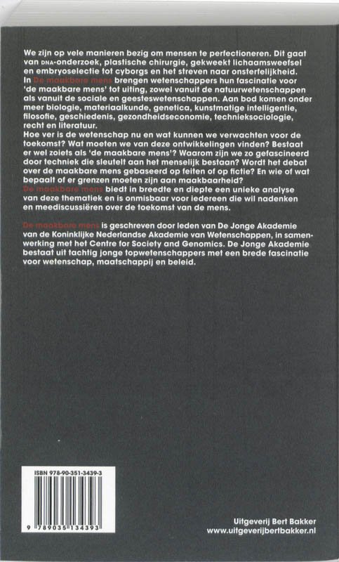 Achterkant van De maakbare mens