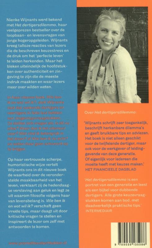 Achterkant van Wie ben ik en wat wil ik