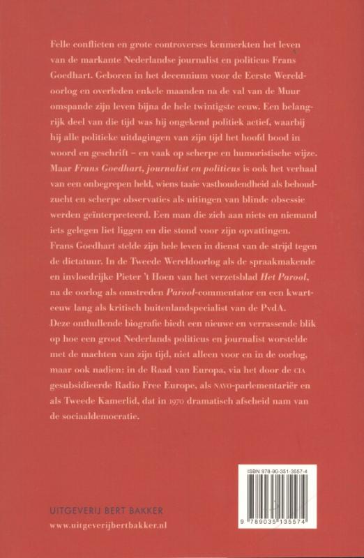 Achterkant van Frans Goedhart, journalist en politicus (1904-1990)