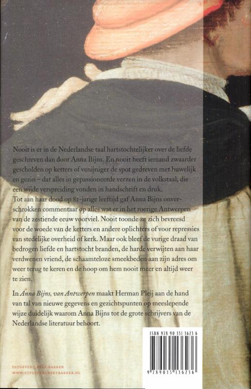 Achterkant van Anna Bijns, van Antwerpen