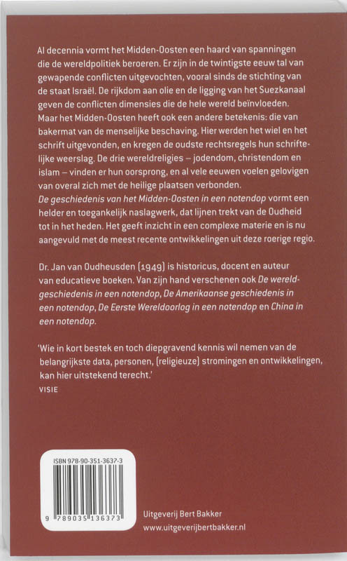 Achterkant van De geschiedenis van het Midden-Oosten in een notendop
