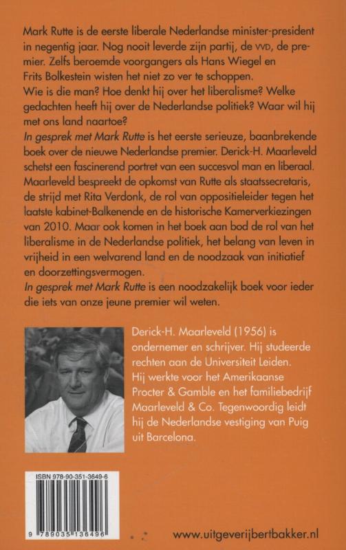 Achterkant van In gesprek met Mark Rutte