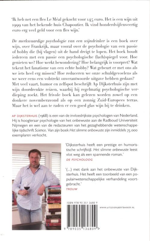 Achterkant van De merkwaardige psychologie van een wijndrinker