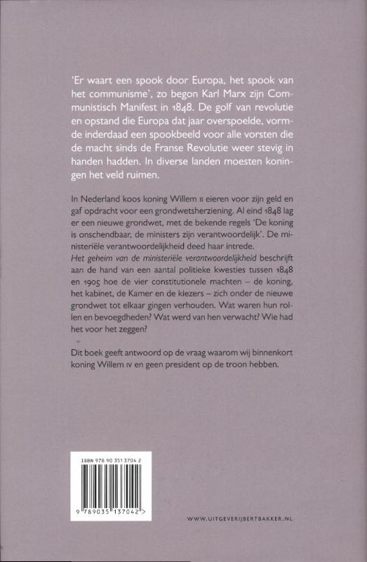 Achterkant van Het geheim van de ministeriële verantwoordelijkheid