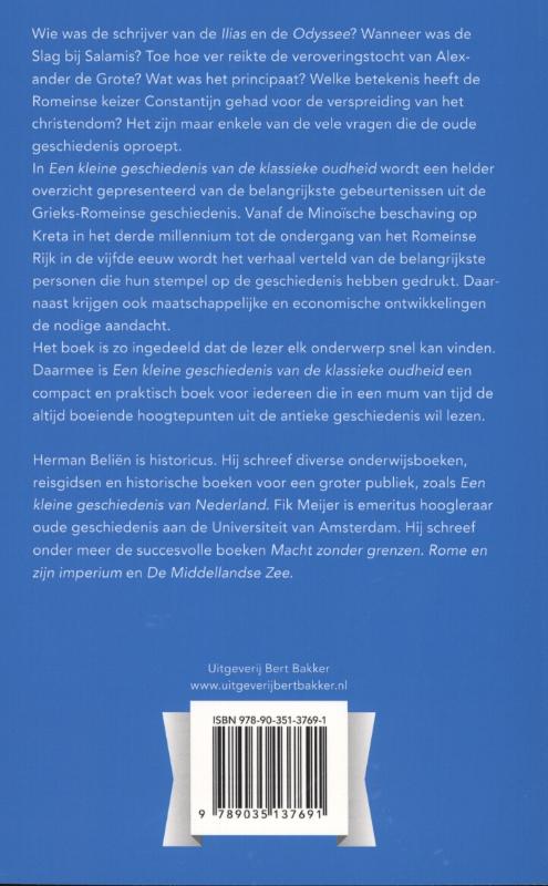 Achterkant van Een kleine geschiedenis van de klassieke oudheid