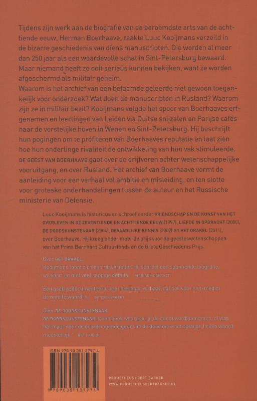 Achterkant van De geest van Boerhaave