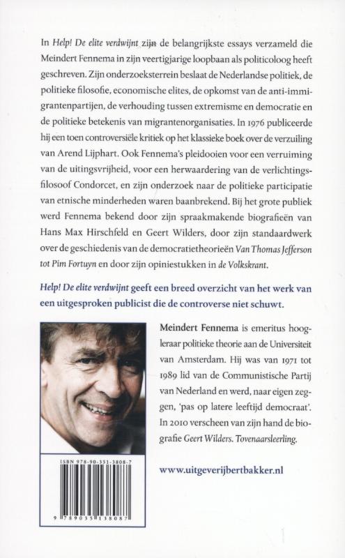 Achterkant van Help! de elite verdwijnt