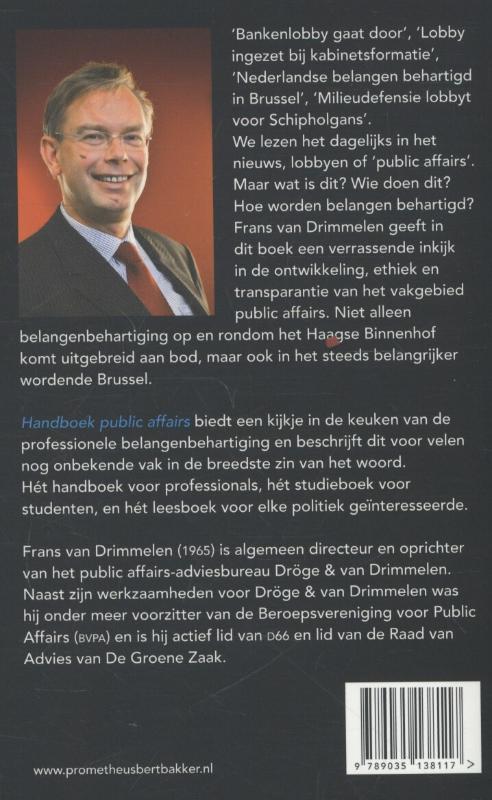Achterkant van Handboek public affairs