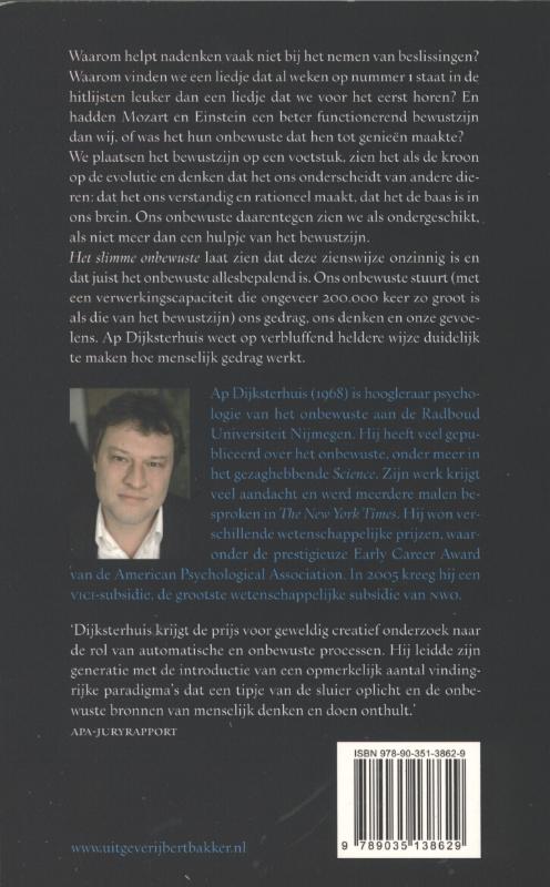 Achterkant van Het slimme onbewuste