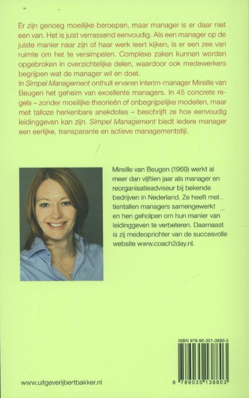 Achterkant van Simpel management