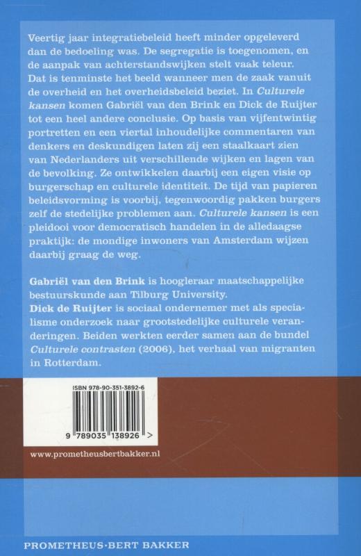 Achterkant van Culturele kansen
