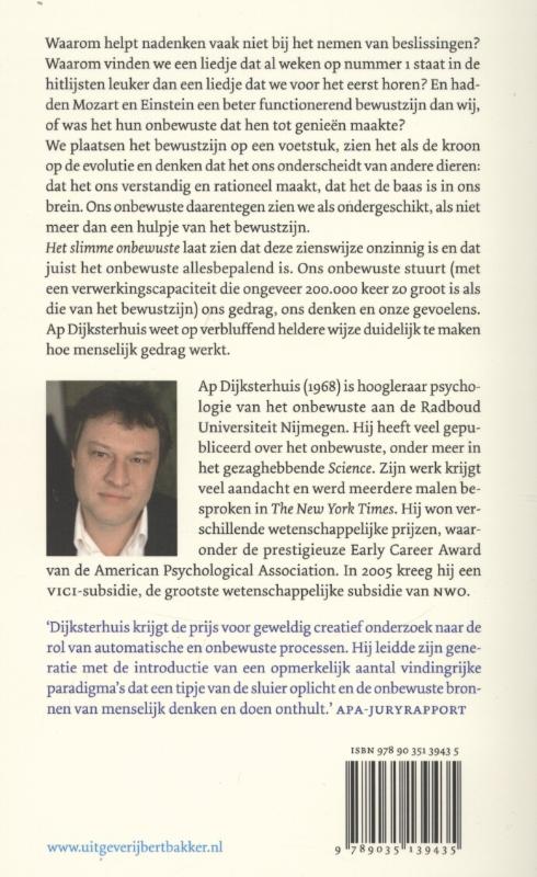 Achterkant van Het slimme onbewuste