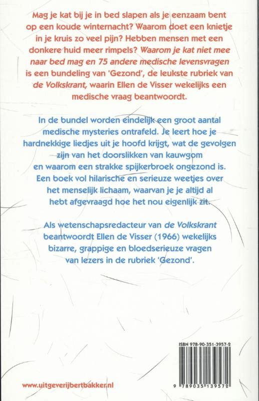 Achterkant van Waarom je kat niet mee naar bed mag