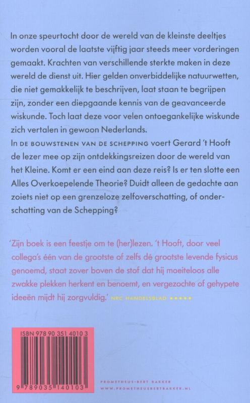 Achterkant van Bouwstenen van de schepping