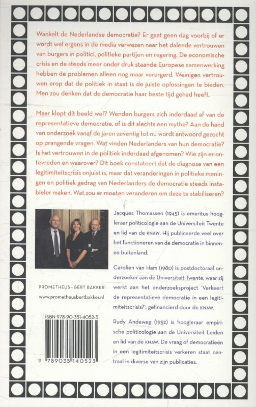 Achterkant van De wankele democratie