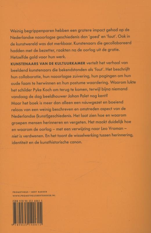 Achterkant van Kunstenaars van de kultuurkamer