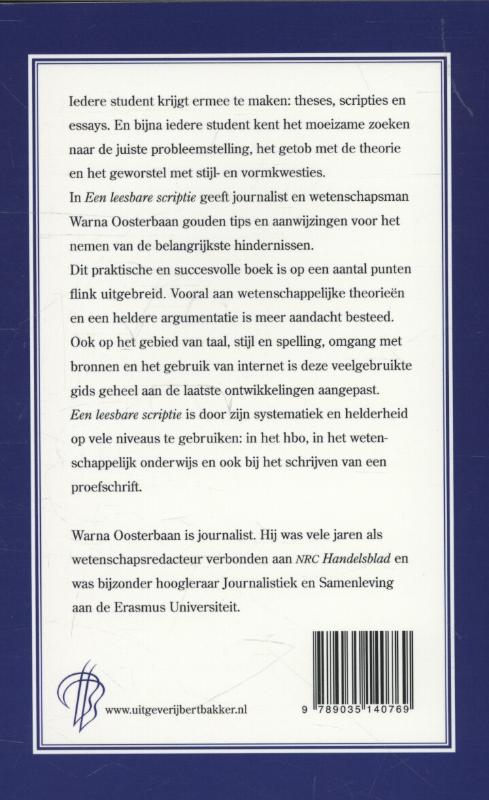 Achterkant van Een leesbare scriptie