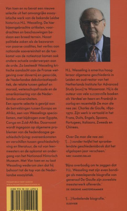 Achterkant van Van toen en nu