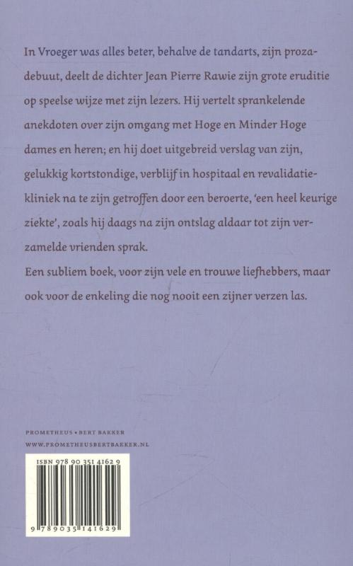 Achterkant van Vroeger was alles beter, behalve de tandarts