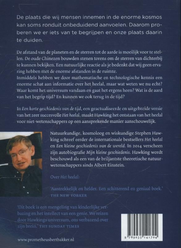 Achterkant van Een korte geschiedenis van de tijd