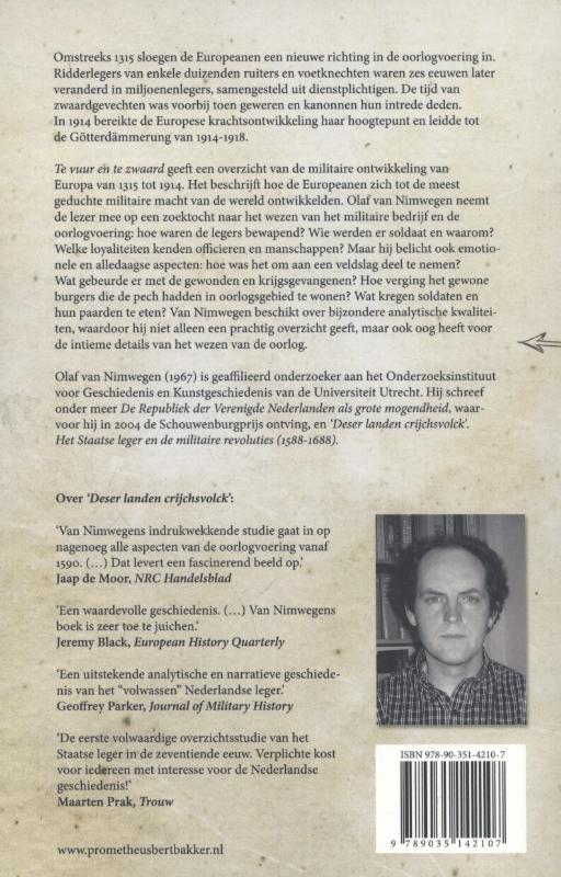 Achterkant van Te vuur en te zwaard