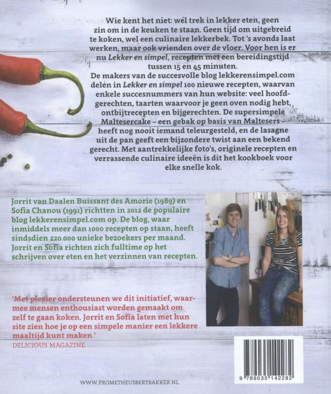 Achterkant van Lekker en simpel
