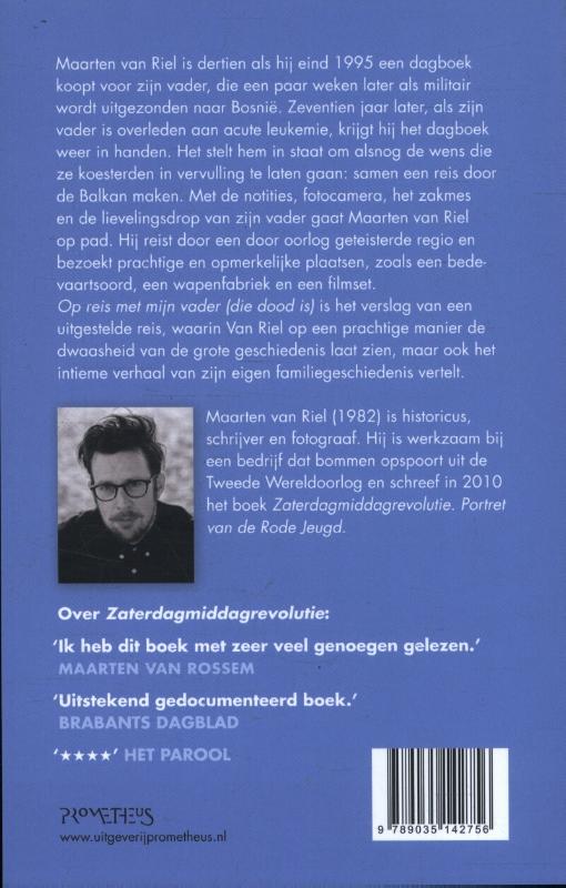 Achterkant van Op reis met mijn vader (die dood is)