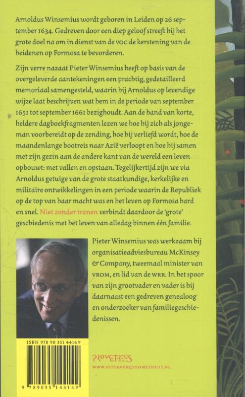 Achterkant van Niet zonder tranen