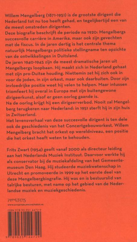 Achterkant van Willem Mengelberg 1920-1951