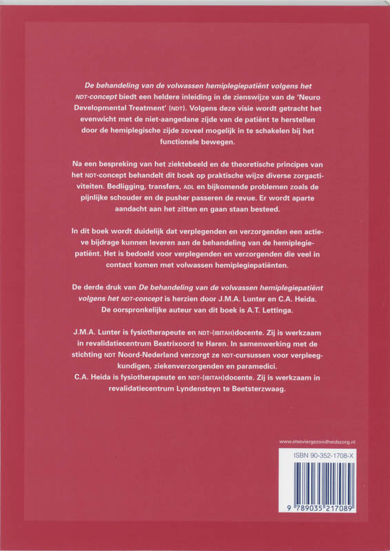 Achterkant van De behandeling van de volwassen hemiplegiepatient volgens het NDT-concept