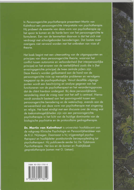 Achterkant van Persoonsgerichte psychotherapie