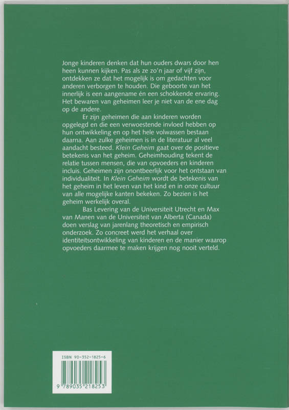 Achterkant van Klein geheim