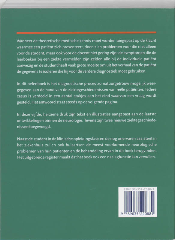 Achterkant van Oefenboek neurologie
