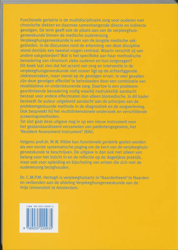 Achterkant van Functionele geriatrie