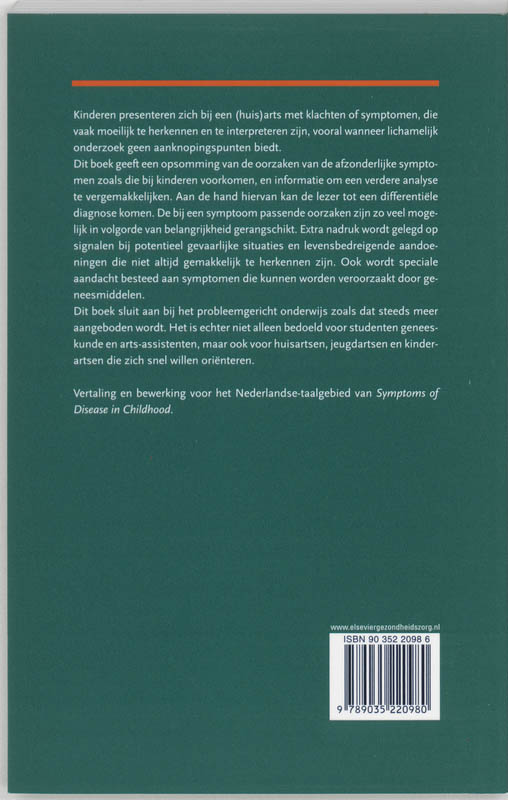 Achterkant van Symptoomherkenning bij kinderen