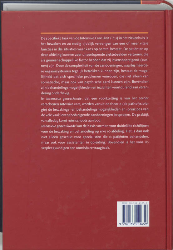 Achterkant van Intensieve Geneeskunde