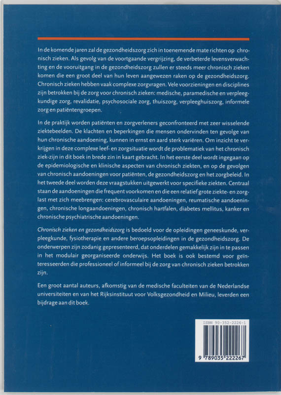 Achterkant van Chronisch zieken en gezondheidszorg