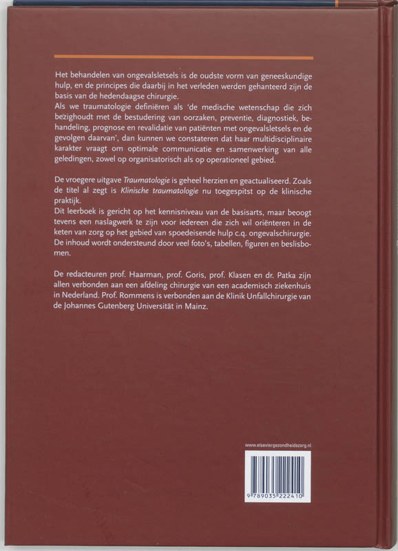 Achterkant van Klinische traumatologie