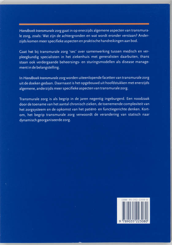 Achterkant van Handboek transmurale zorg