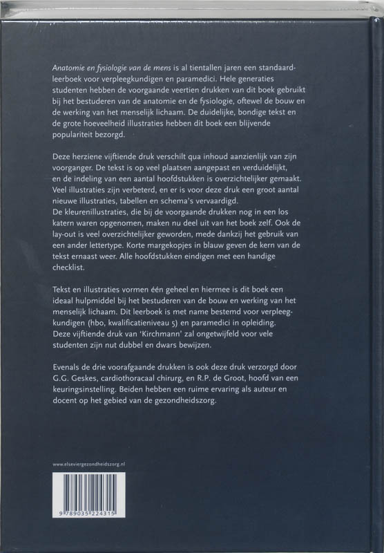 Achterkant van Anatomie en fysiologie van de mens